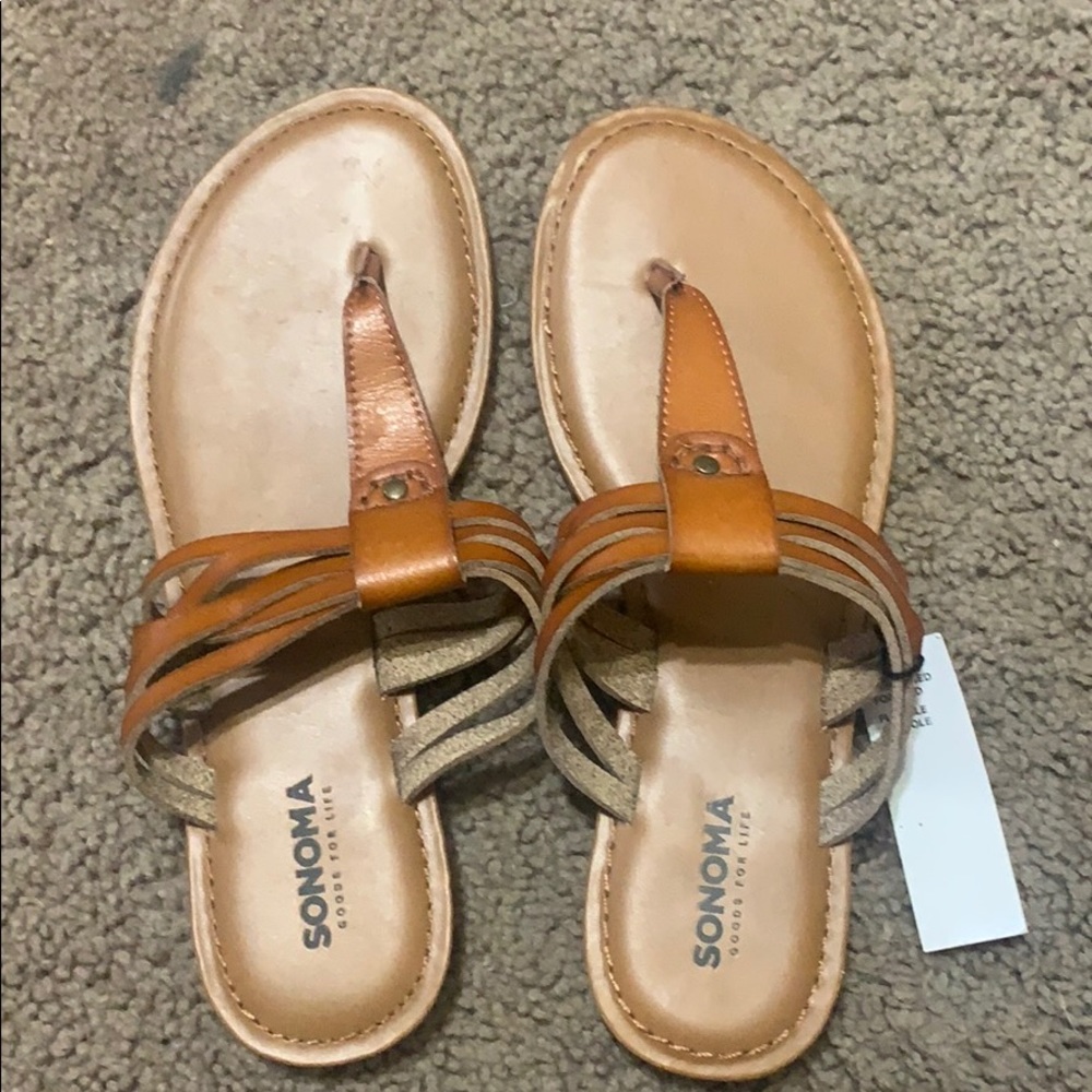 Strappy slip on sandals